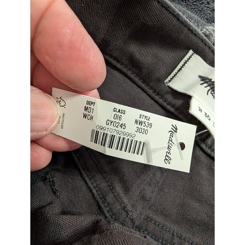 Madewell Men's Allday 1991 Straight-Leg Pant 30x30 Charcoal Gray NWT Workwear - Picture 8 of 11